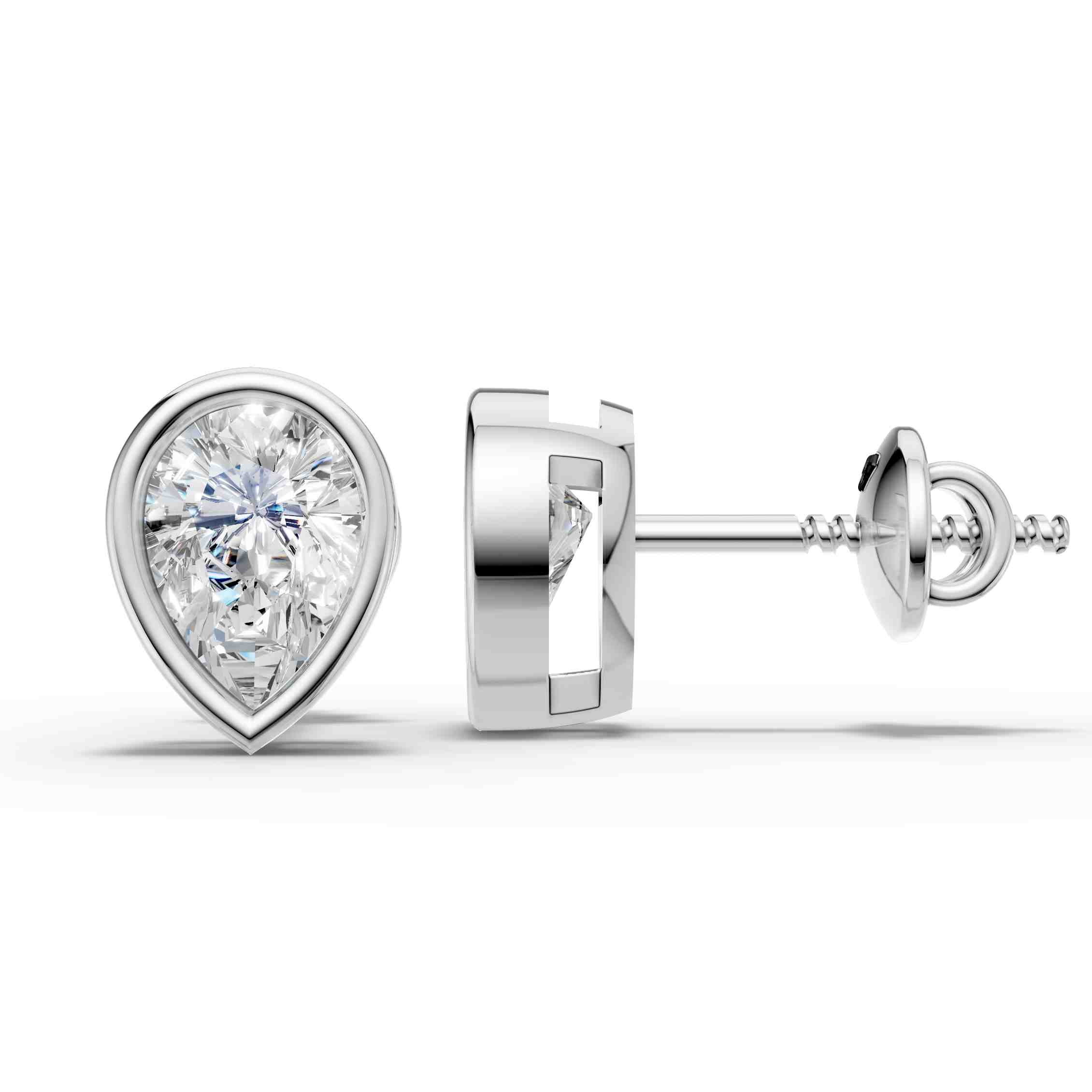 Pear Shape Bezel Earring
